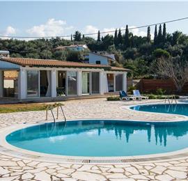 3 bedroom seaside villa with pool & jacuzzi, near Acharavi, sleeps 6